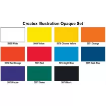 Conjunto de tintas de ilustração opacas Createx (12 unidades x 60ml)