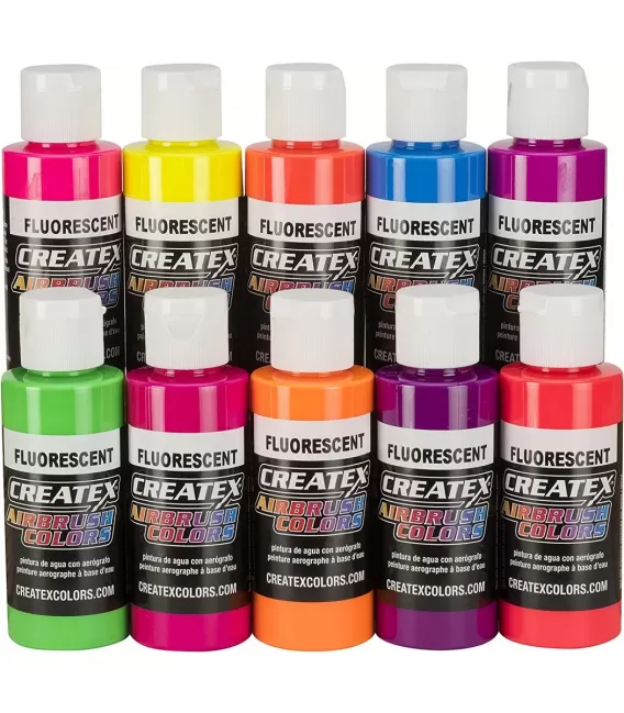 Conjunto de 10 fluorescentes Createx