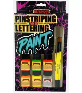 Conjunto de tintas e pincéis fluorescentes alfanomel