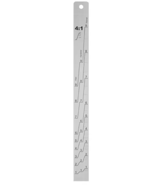 Règle en métal avec pourcentages