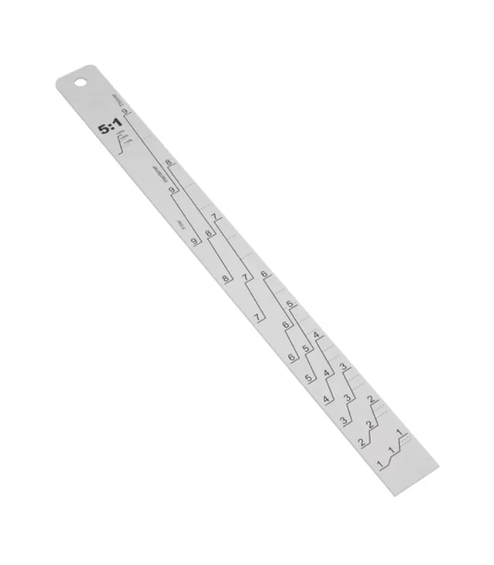Metal ruler with percentages