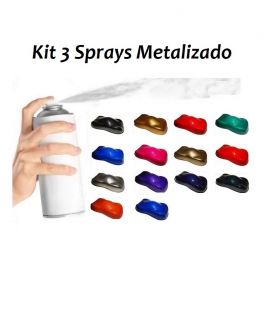 Kit 3 Sprays Pintura Metalizada (3ud)