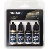 Conjuntos de tintas Vallejo True Metallic Metal (4 unidades de 18ml)