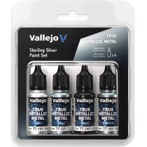 Set Vallejo True Metallic Metal (18 ml x 4 unità)