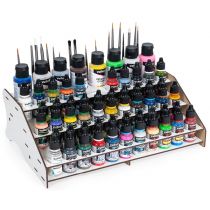 Ständer mit Vallejo 18/35ml Farben und Pinseln