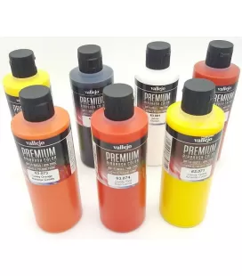 Kit Pinturas em Aerografia Premium Vallejo Fogo Real (7ud x 200ml)