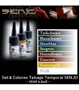 Kit de Tintas de Tatuagem Temporária Senjo (8ud x 15ml)