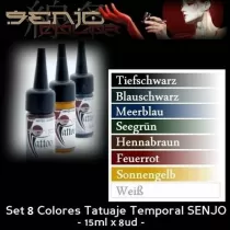 Kit de Tintas de Tatuagem Temporária Senjo (8ud x 15ml)