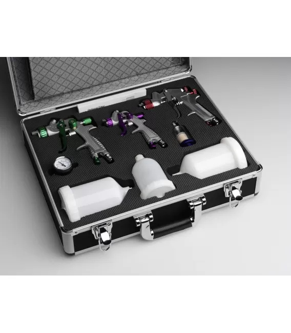 Set 3 Pistolas Maletin Aluminio (1.3mm  + 1.7mm  + 0.8mm)