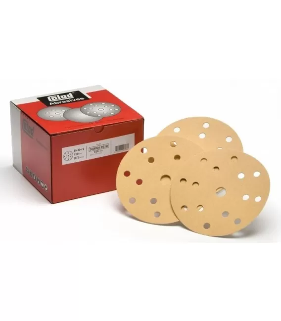 Carta vetrata Disco Velcro Premium 150mm (P80 per P800) - Box 100ud