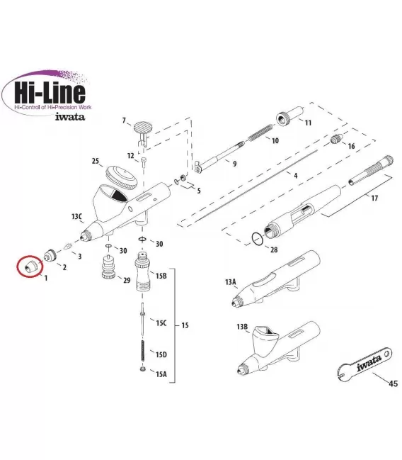 De rechange Aerografo Iwata HI LINE