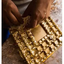 Livro 25 Folhas Dourado - Strass