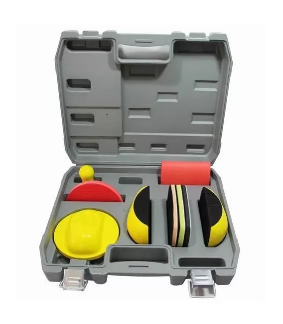 Suitcase with 9 sanding/polishing foams